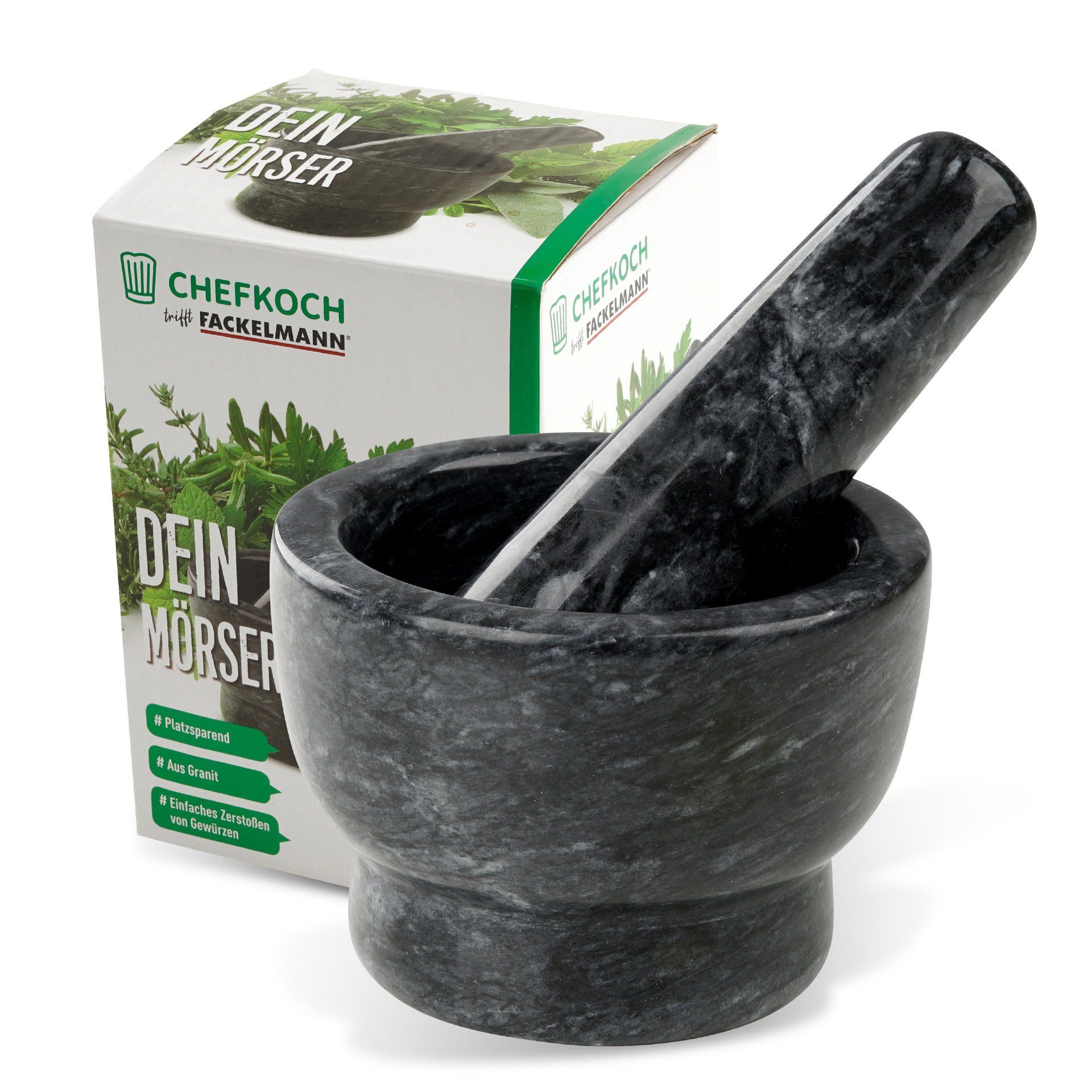 Chefkoch trifft Fackelmann Mörser Granit Mörser, Gewürzmörser, Kräutermörser, Pesto Mörser