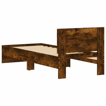 vidaXL Bett Bettgestell mit Kopfteil Räuchereiche 75x190 cm Holzwerkstoff