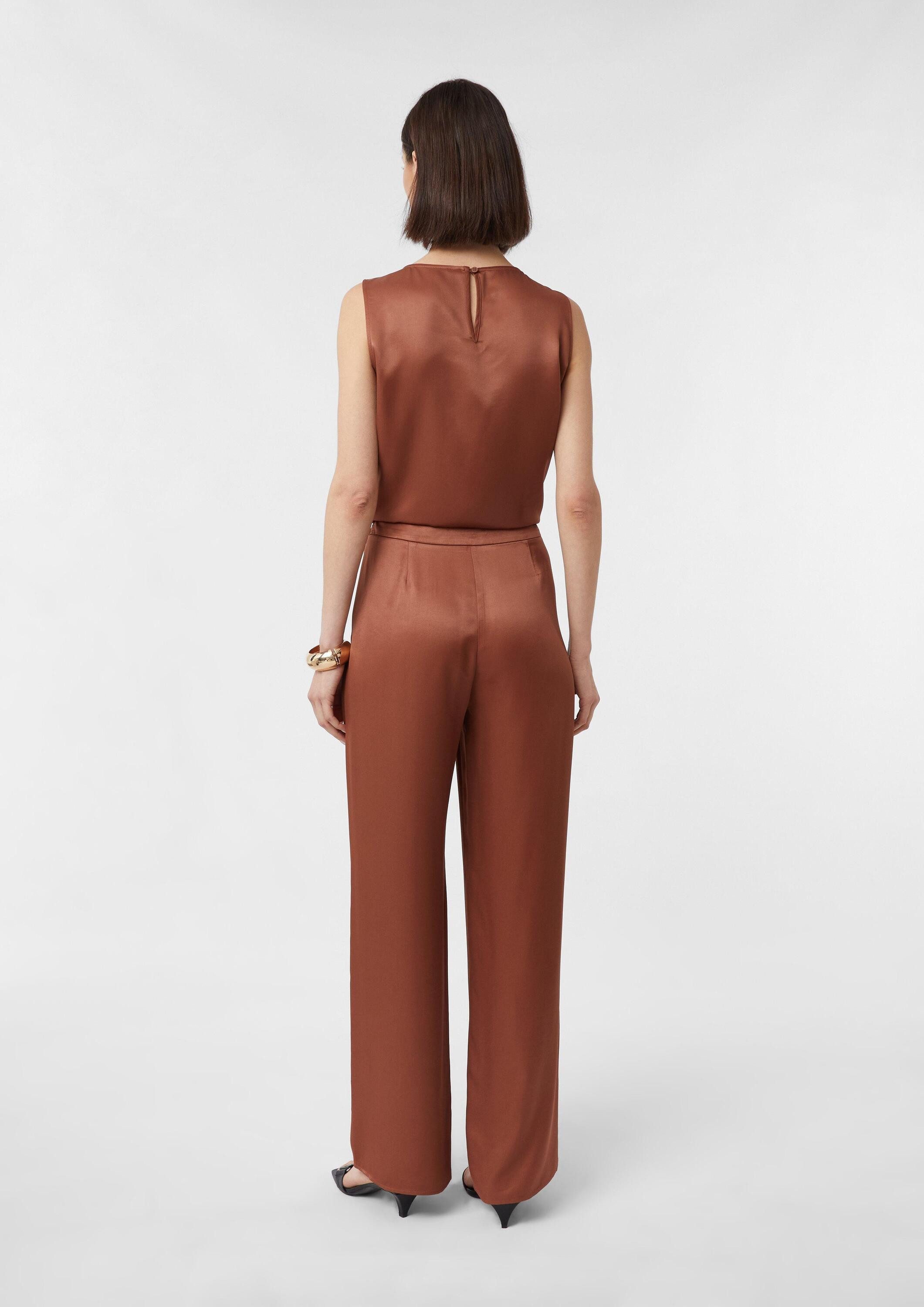 comma Chinos Hose Fließende Hose aus Viskosesatin