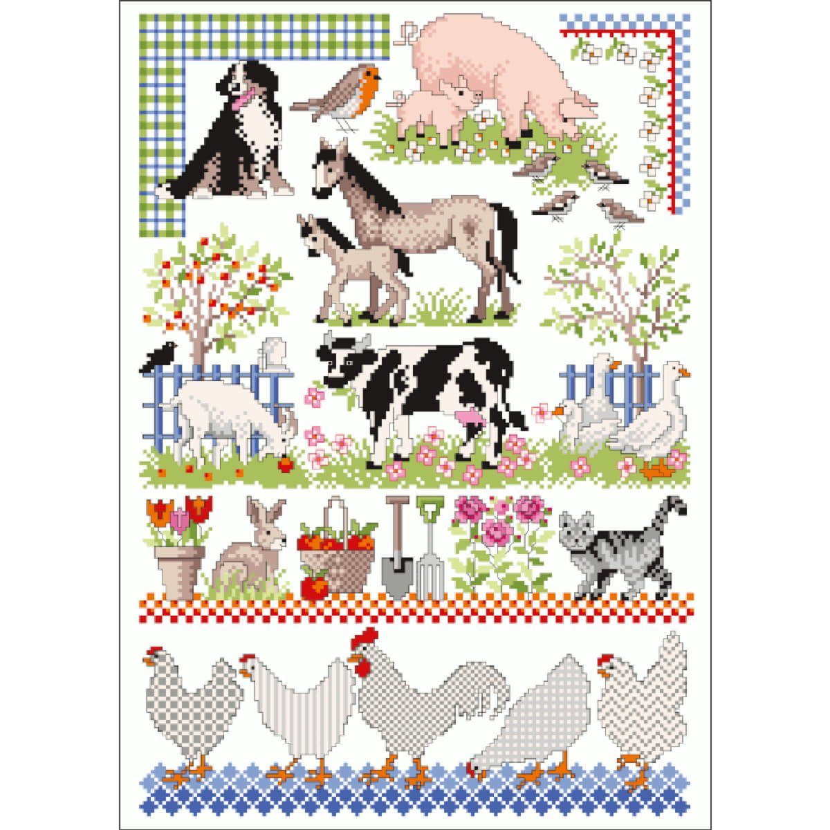 Lindner´s Kreuzstiche Kreativset Lindner´s Kreuzstiche Zählmuster Vorlage "Landleben", 019, (embroidery kit by Marussia)
