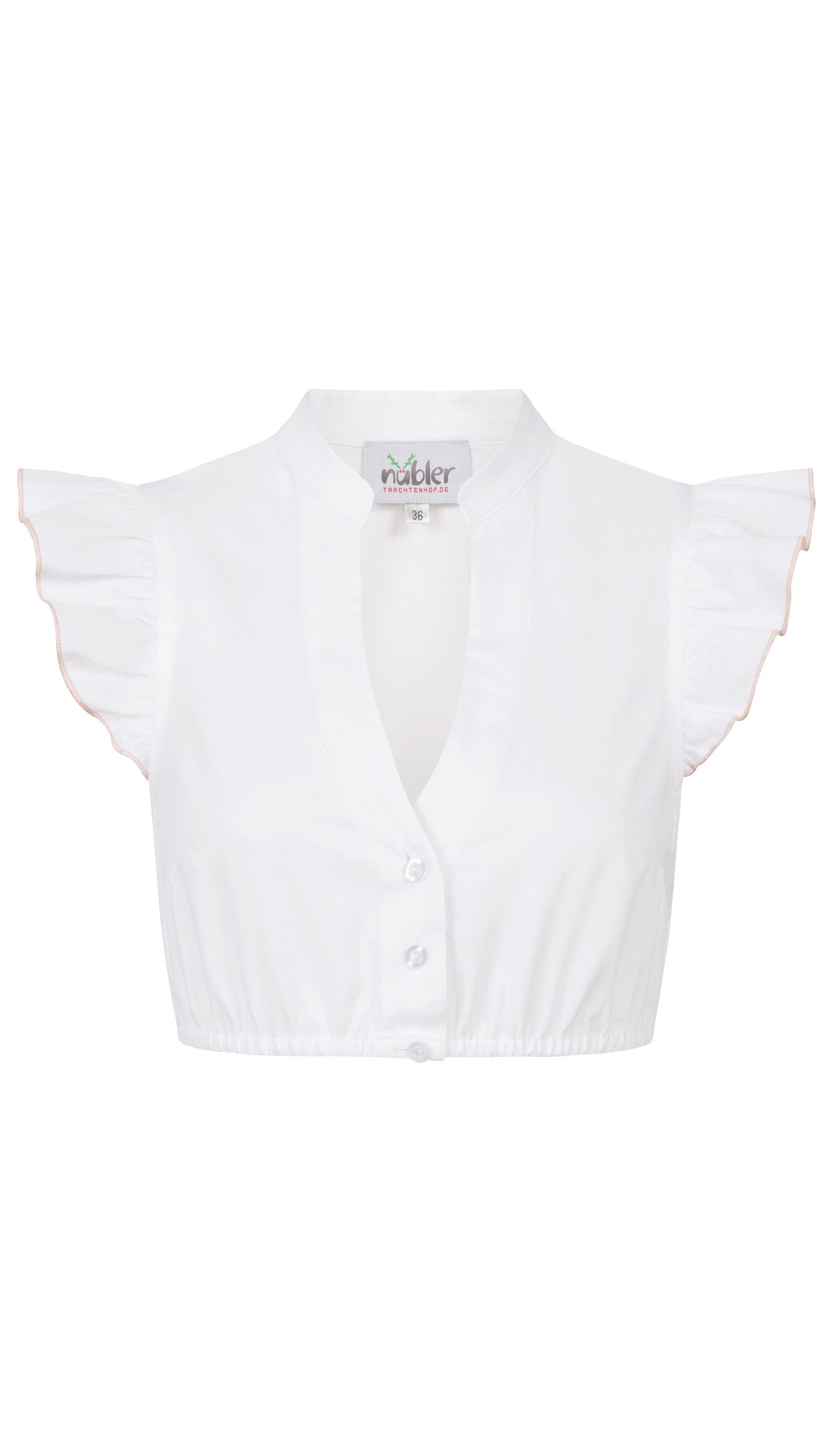 Dirndlbluse Dirndlbluse Carla Kurzarm in Weiß-Rosa von Nübler
