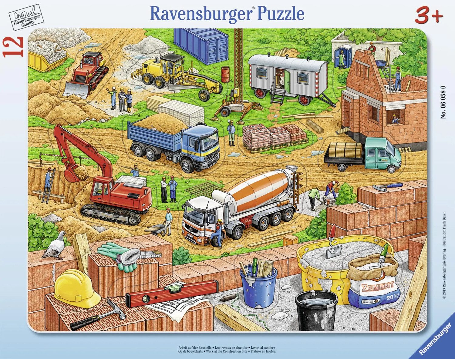 Ravensburger Puzzle Arbeit auf der Baustelle. Rahmenpuzzle 12 Teile, 12 Puz günstig online kaufen