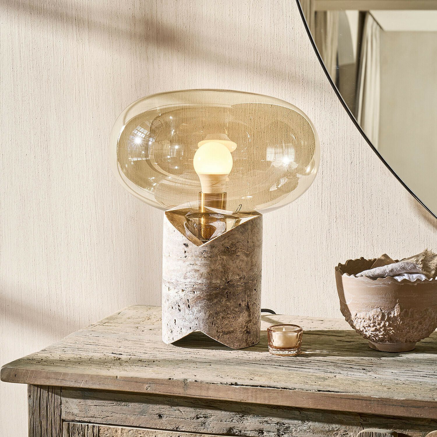 Mirabeau Tischleuchte Tischlampe Tarellas braun