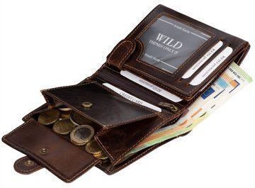 Wild Things Only !!! Geldbörse RFID echt Leder Portemonnaie Geldbörse Riegelbörsel Herren Hochformat, RFID Schutz