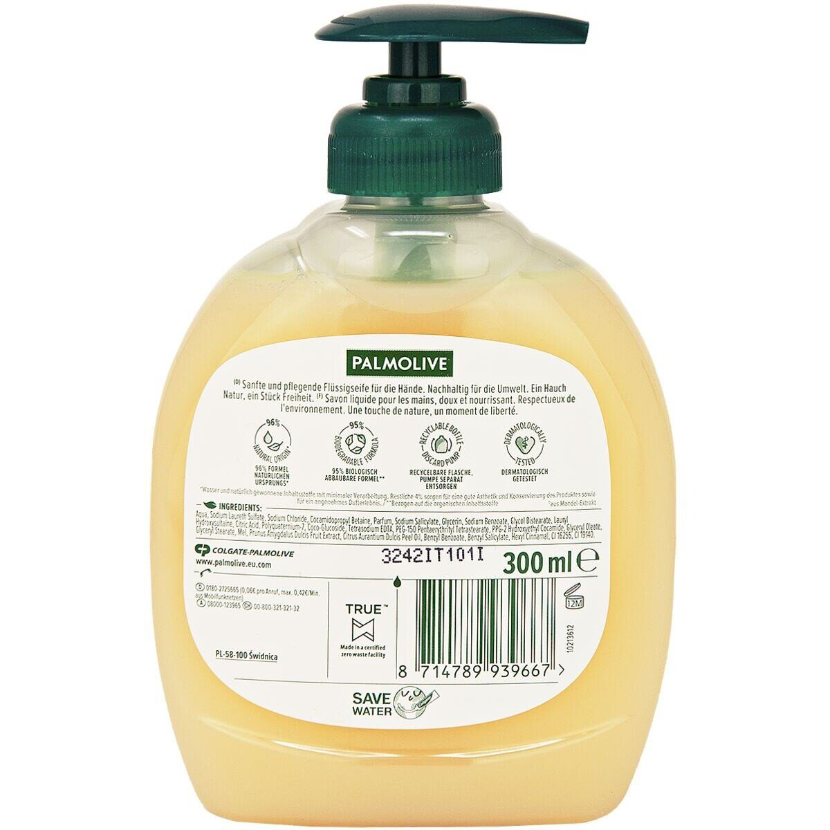PALMOLIVE Flüssigseife Milch & Honig, mit feuchtigkeitsspendenden Substanzen, 300 ml