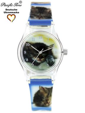 Pacific Time Quarzuhr Kinder Armbanduhr Katzen Kunststoffarmband, Gratis Versand