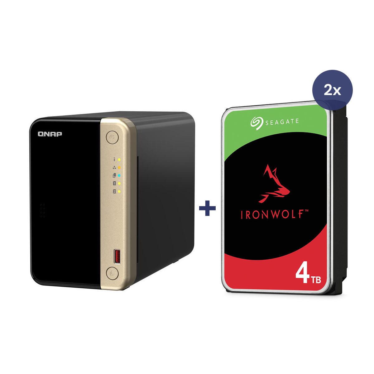 QNAP QNAP TS-264-8G + 2x Seagate IronWolf ST4000VN006 PC-Arbeitsspeicher