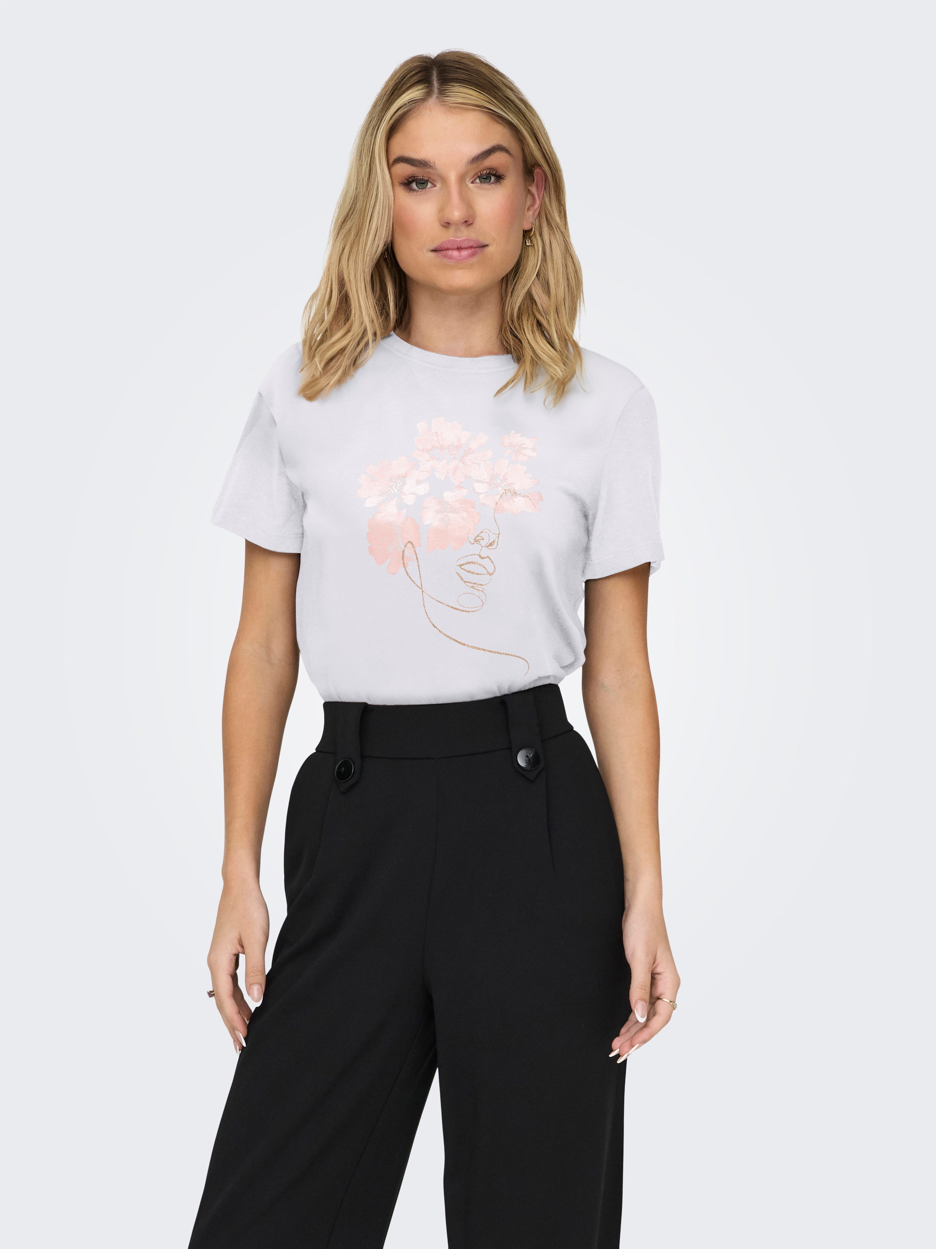 ONLY Kurzarmshirt ONLKITA LIFE REG S/S MIX TOP CS JRS EX. Baumwolle, regular fit