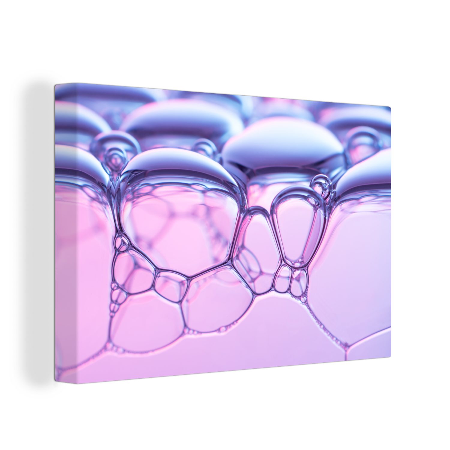 OneMillionCanvasses® Leinwandbild Seifenblasen - Rosa - Wasser, (1 St), Wandbild Leinwandbilder, Aufhängefertig, Wanddeko, 30x20 cm