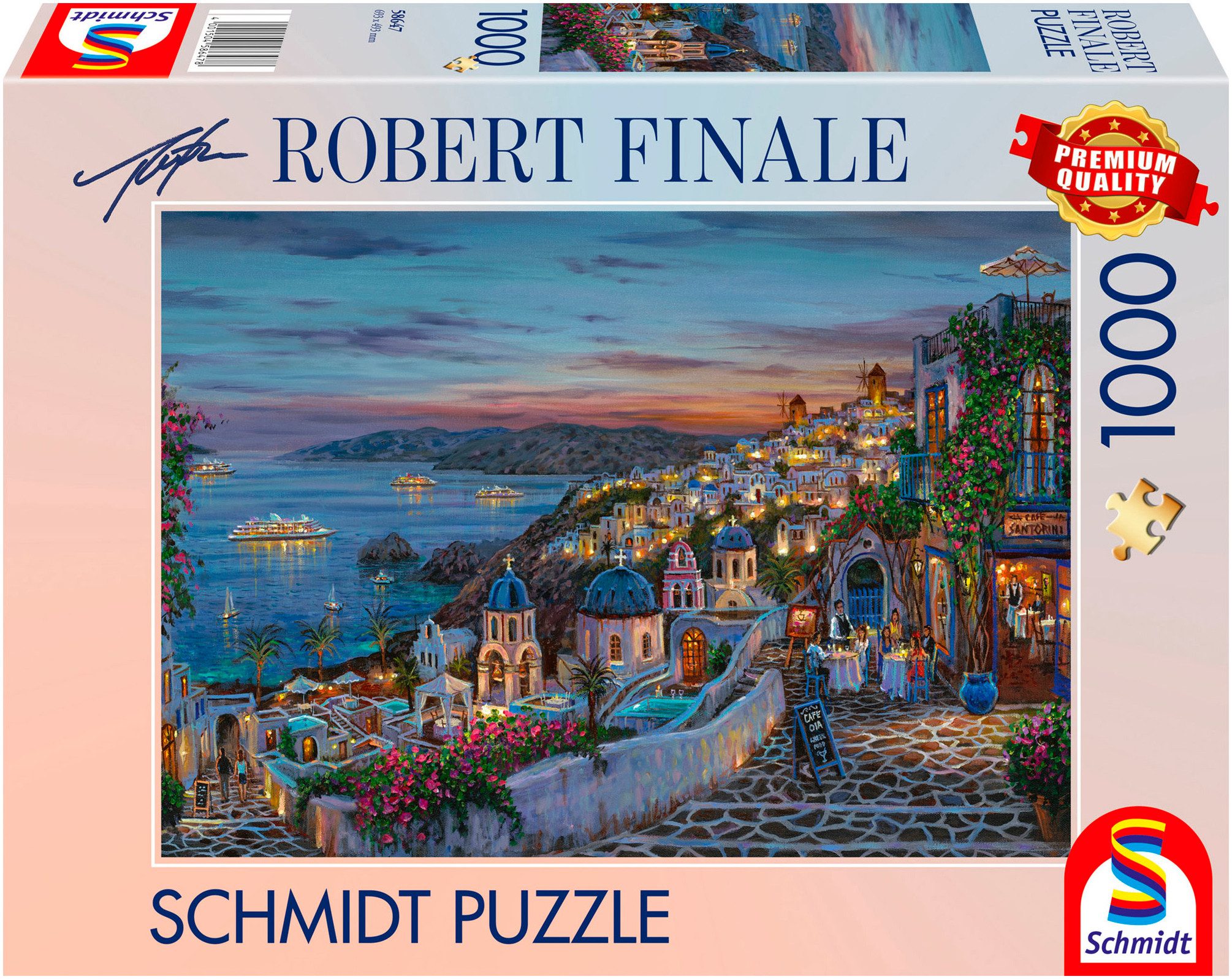 Schmidt Spiele Puzzle Robert Finale, Santorini Sonnenuntergang, 1000 Puzzleteile, Made in Germany