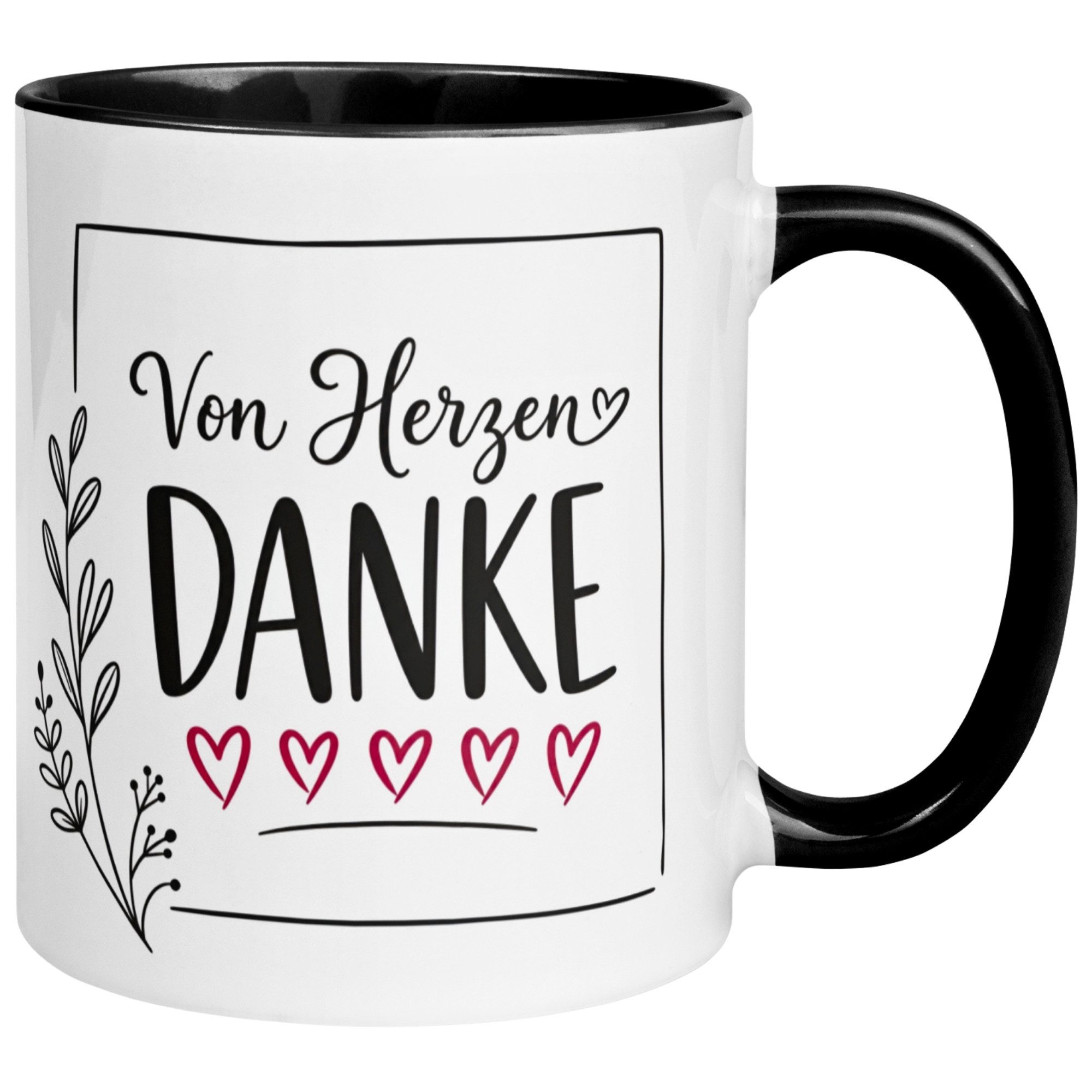 Momentals Tasse Danke – „Von Herzen Danke“ – Dankeschön Geschenke Freundin/Kollegen, Gratis Versand · Links-&Rechtshänder · Spülmaschinenfest