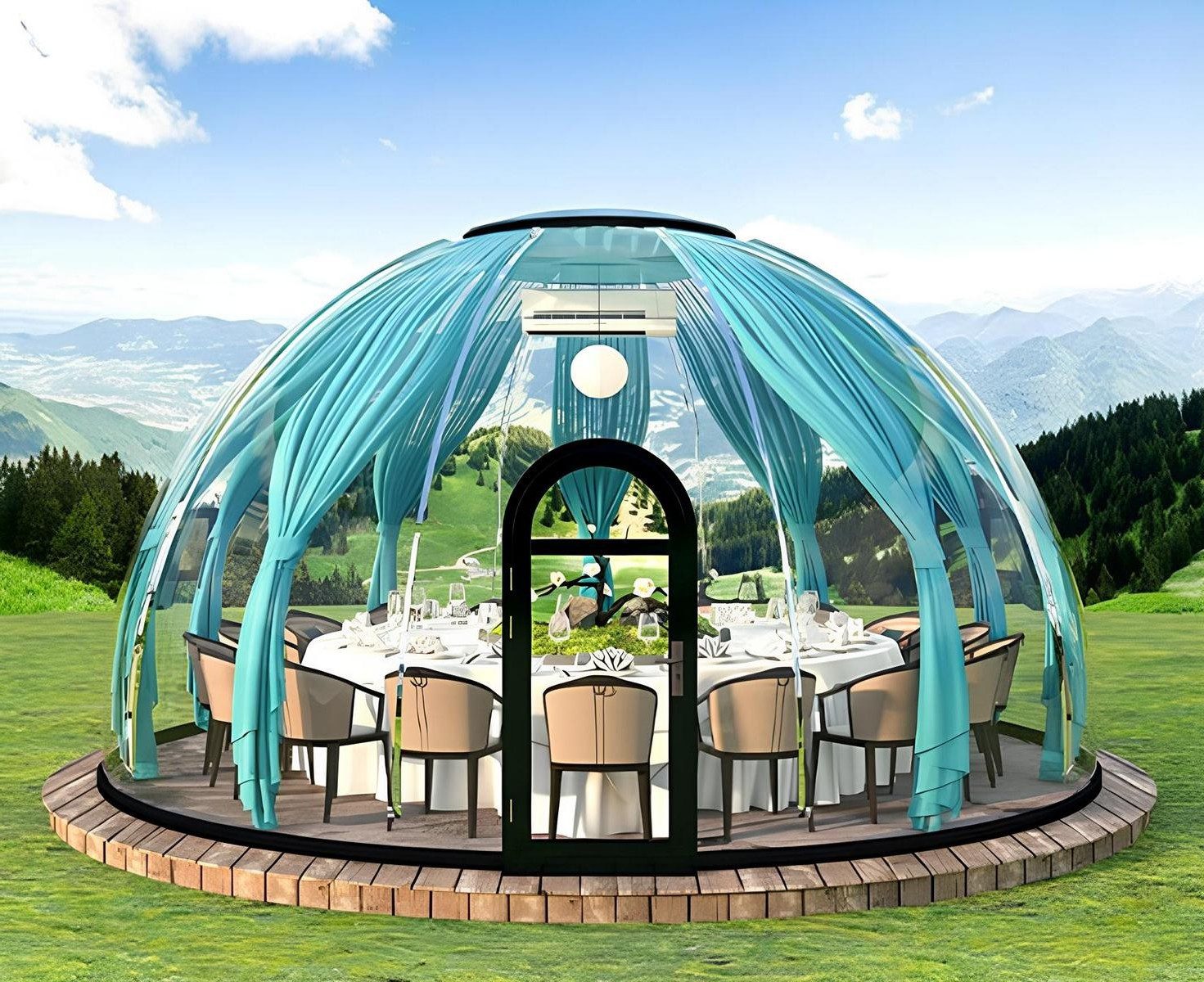 Xlmoebel Pavillon Eleganter Gartenpavillon für bis zu 24 Personen bei Events, (6,05 m Pavillon rund), Made in Europa