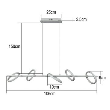 ZMH LED Pendelleuchte Modern Esstisch Drehbaren Abnehmbar Ringen Hängeleuchte Schlafzimmer, nicht dimmbar, LED fest integriert, Warmweiß, LED Pendelleuchte, 31W, 3000K