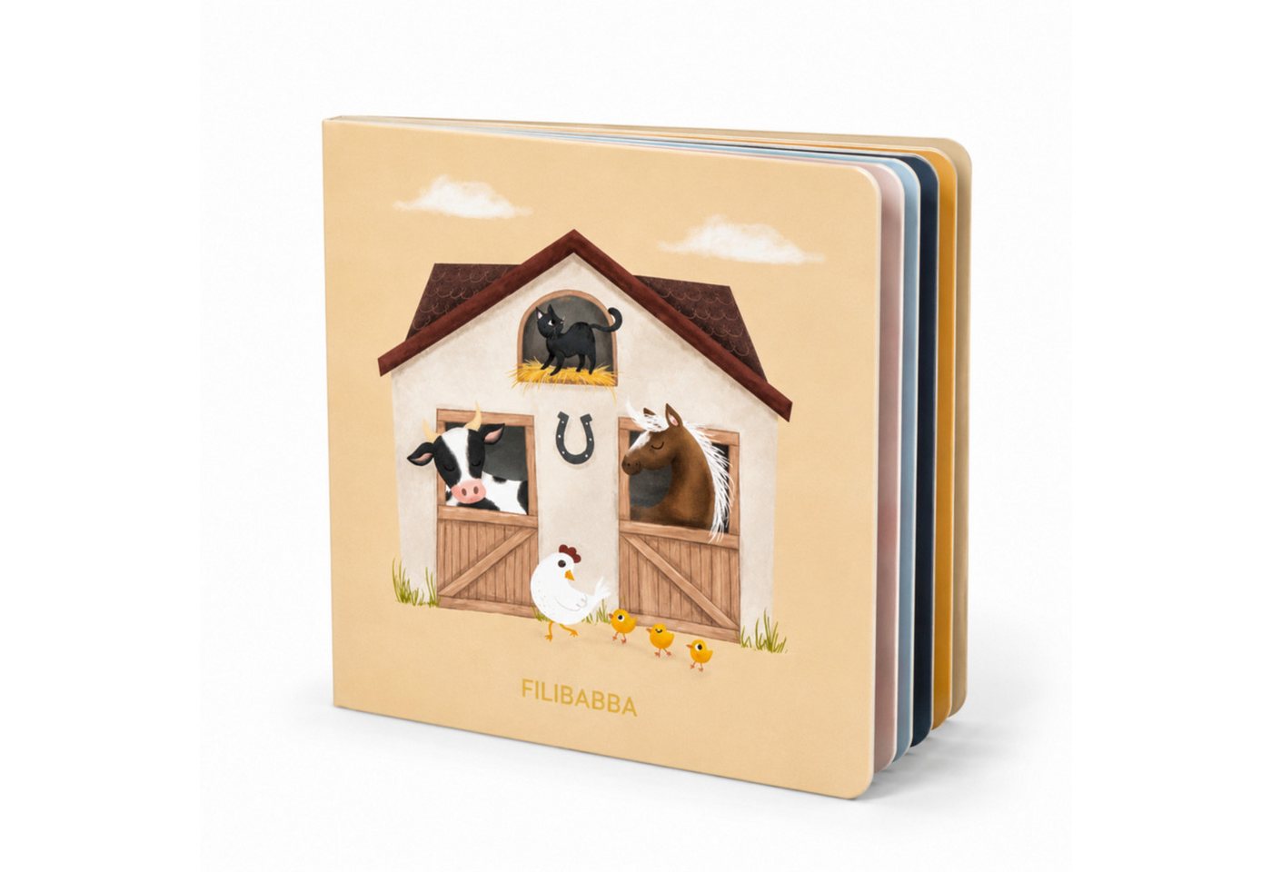 FILIBABBA Lernspielzeug Filibabba Bilderbuch – Bauernhof & Zahlen lernen bis 10, ab 12 Monaten (Lernbuch, Kinderbuch), Papier