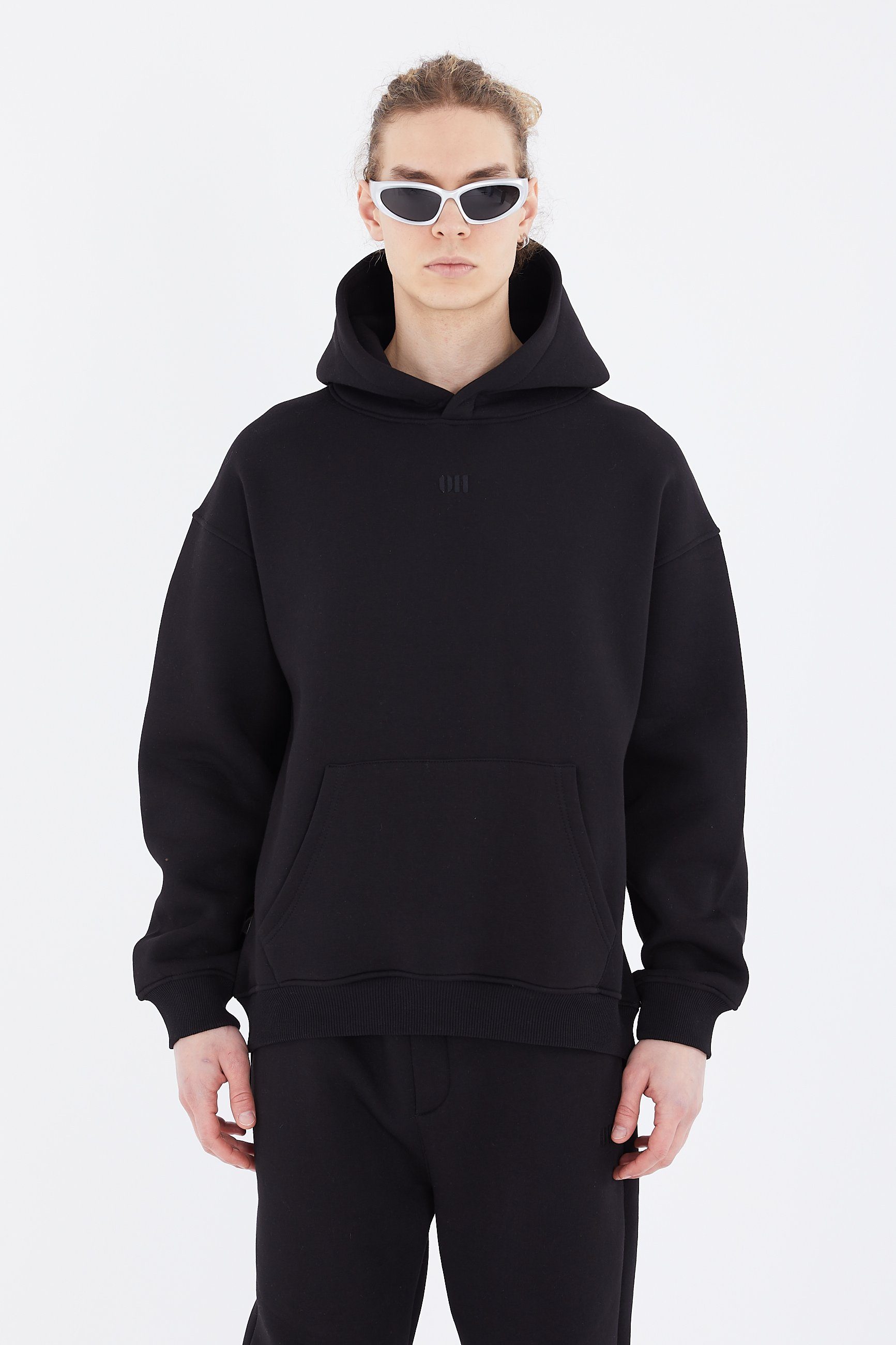 OSSY HOMER Hoodie Oversize Hoodie einfarbig Basic Baumwolle Kapuzenpullover 320gsm