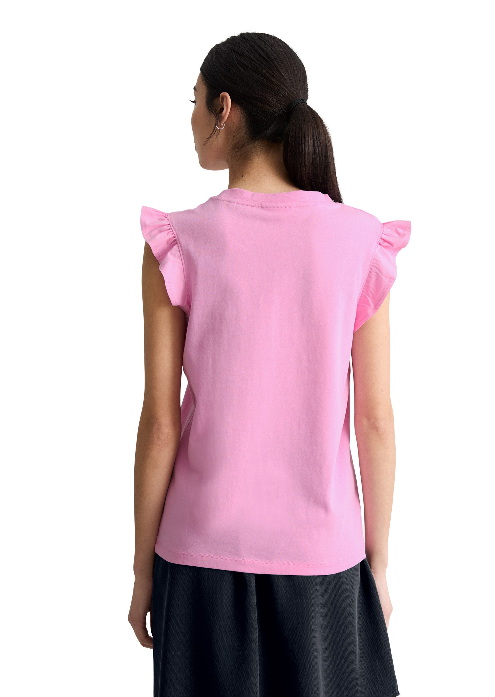 Marc O'Polo DENIM T-Shirt aus Material-Mix