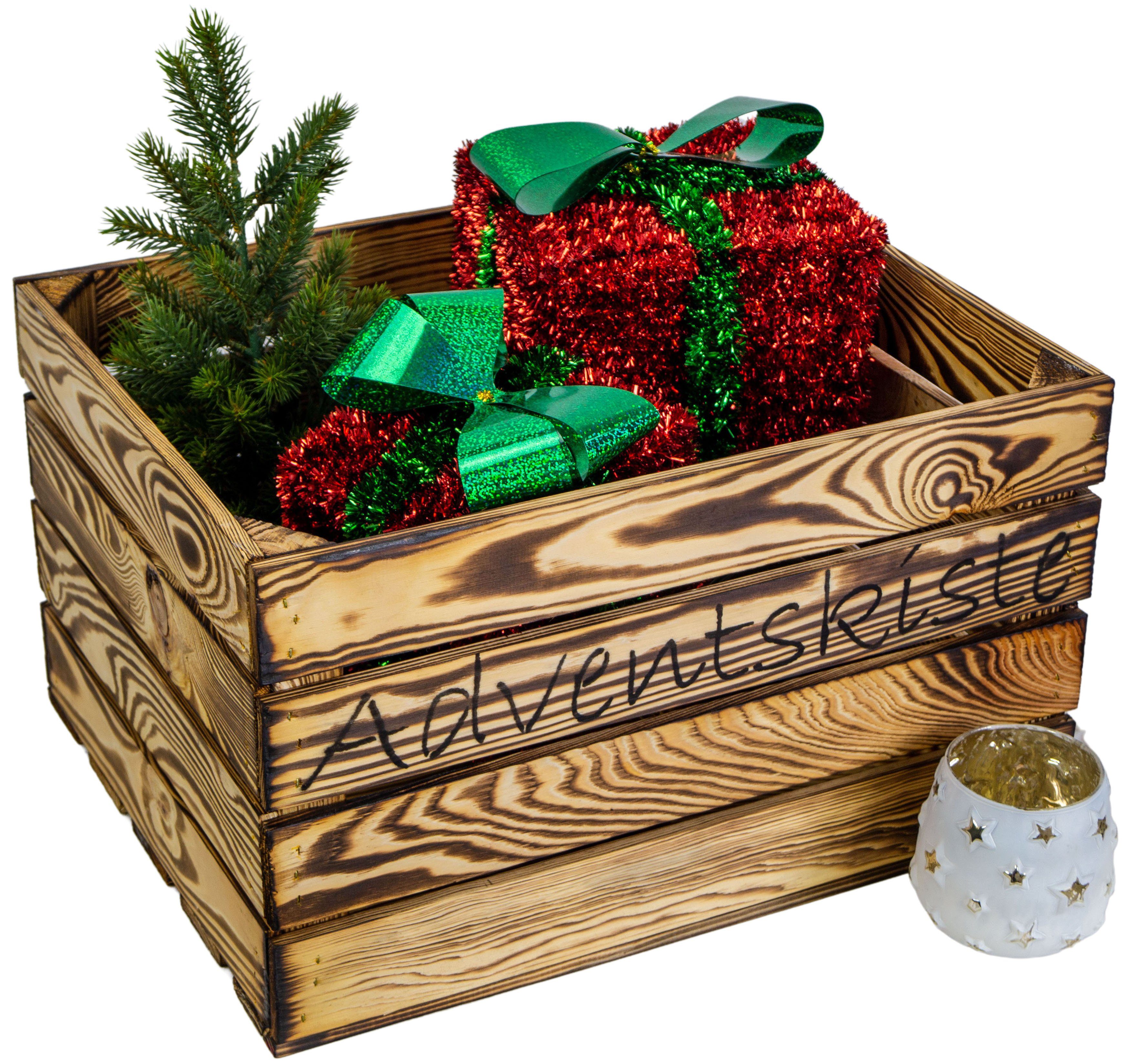 Kistenkolli Altes Land Allzweckkiste Adventskiste geflammt Weinkiste Gesche günstig online kaufen