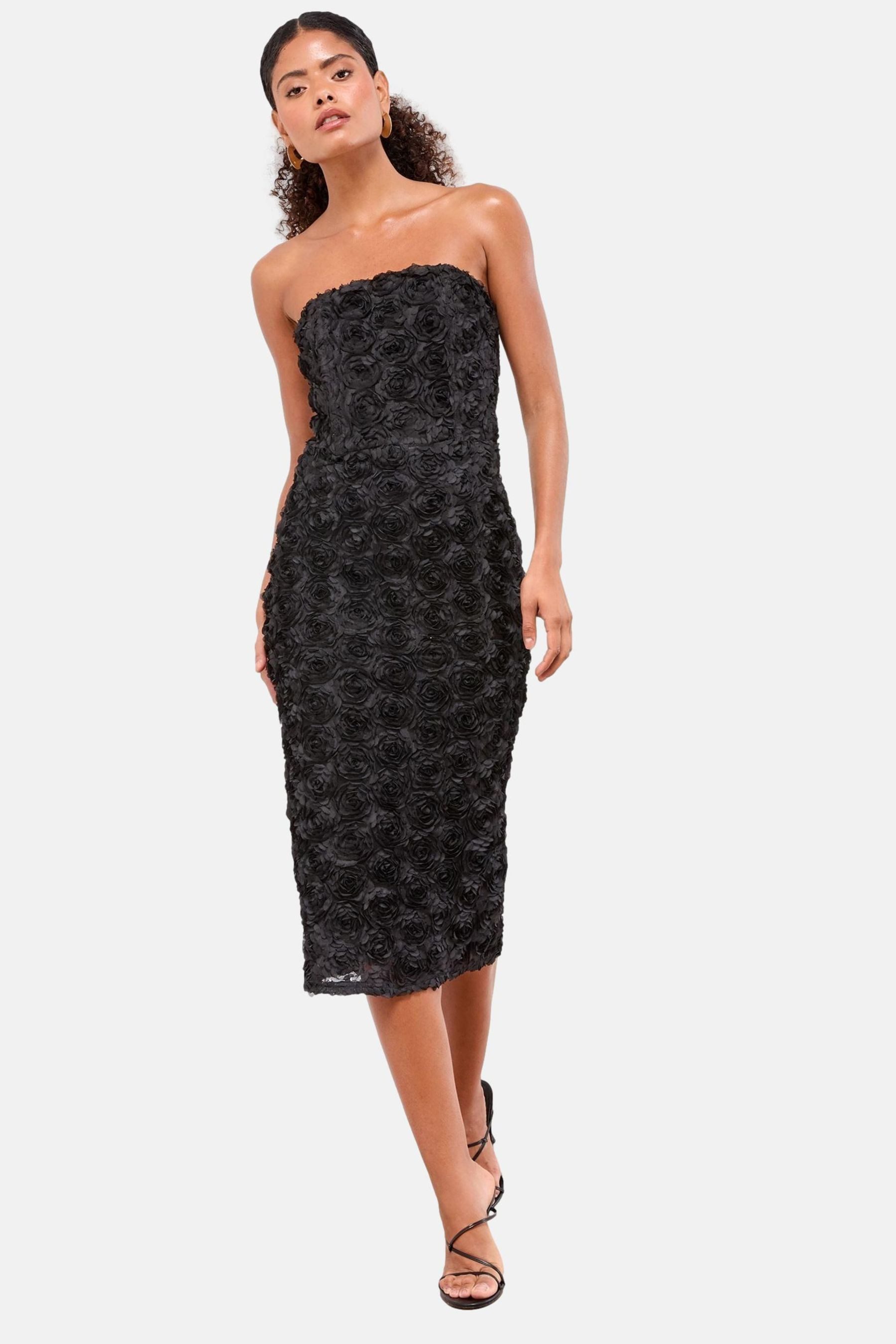 LIPSY Midikleid Lipsy Figurbetontes Bandeau-Midikleid mit Struktur (1-tlg)