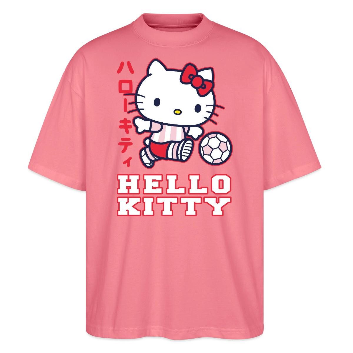 Spreadshirt T-Shirt Hello Kitty Spielt Fussball Sport Oversize Unisex T-Shirt (1-tlg)