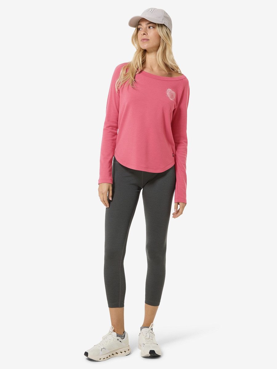 SUPER.NATURAL Sweatshirt für Damen, Merino LITTLE HEARTWOOD CREW Herz Motiv, Love