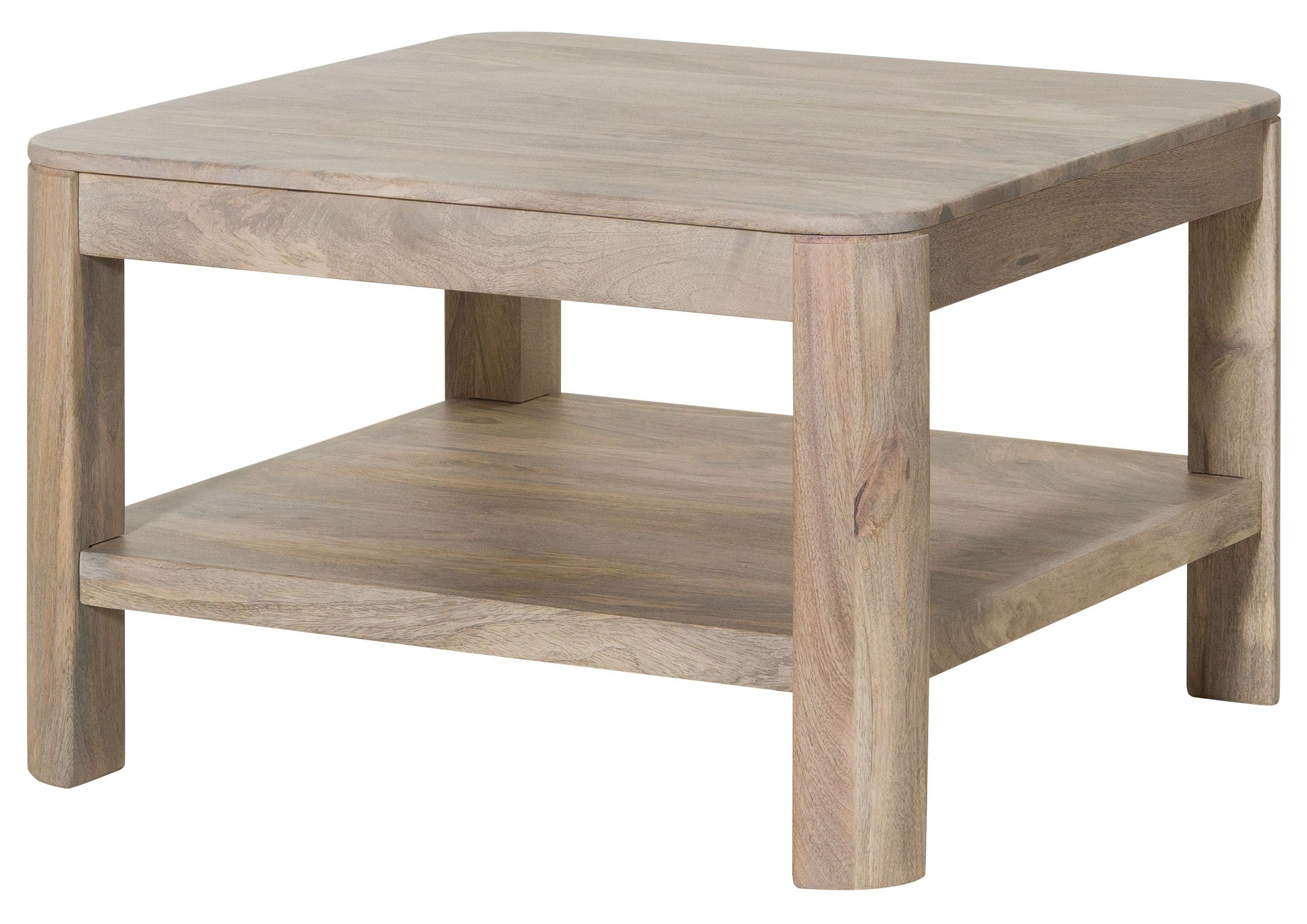 Massivmoebel24 Couchtisch TORONTO (Massivholz, Massivholztisch), Mango 70x70x45 weiß lackiert TORONTO #306
