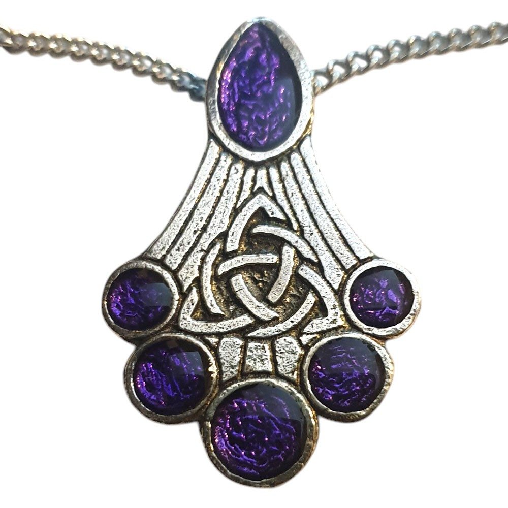 HOPLO Kettenanhänger Venus und Mars Triquettra groß Amulett Silber Talisman: 37 mm5er Silbe