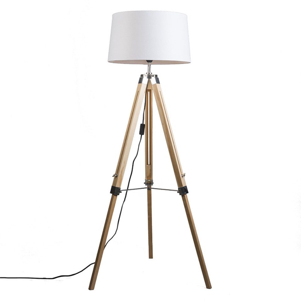 Qazqa Stehlampe Tripod, ohne Leuchtmittel, E27, günstig online kaufen