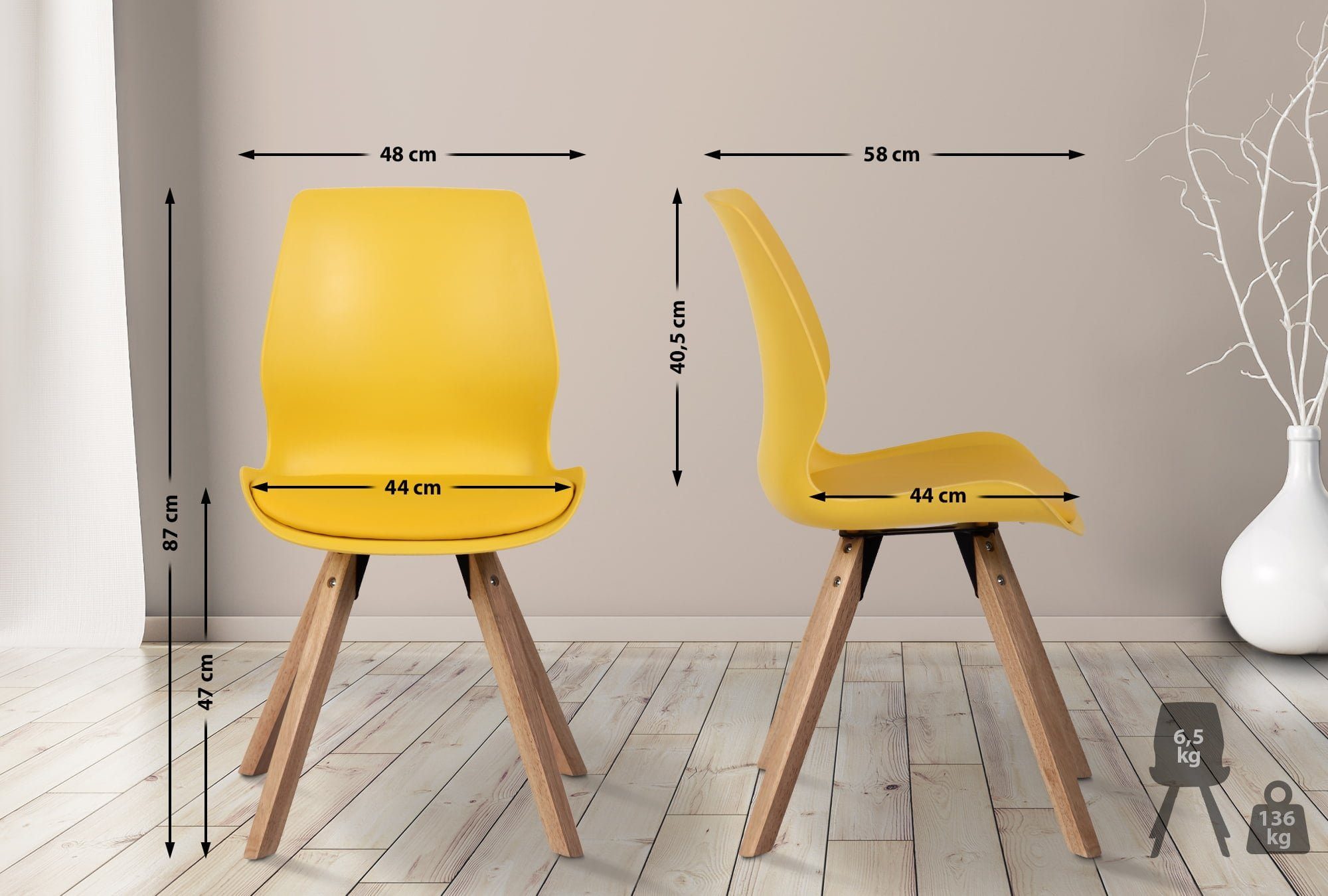 CLP Esszimmerstuhl Luna (2er Set), Kunststoff/ günstig online kaufen