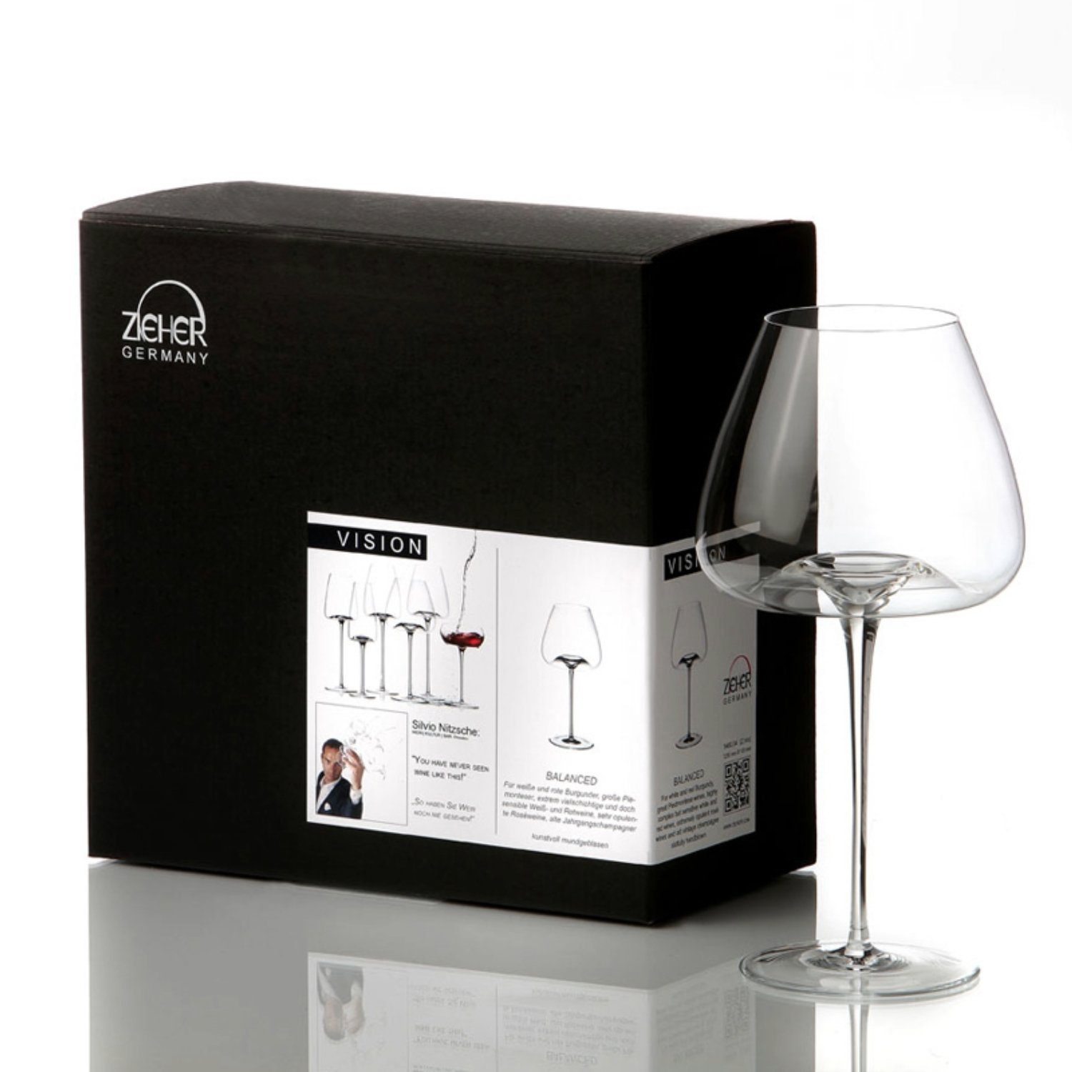ZIEHER Weinglas Zieher Vision Balanced Weinglas 2er-Set, Glas