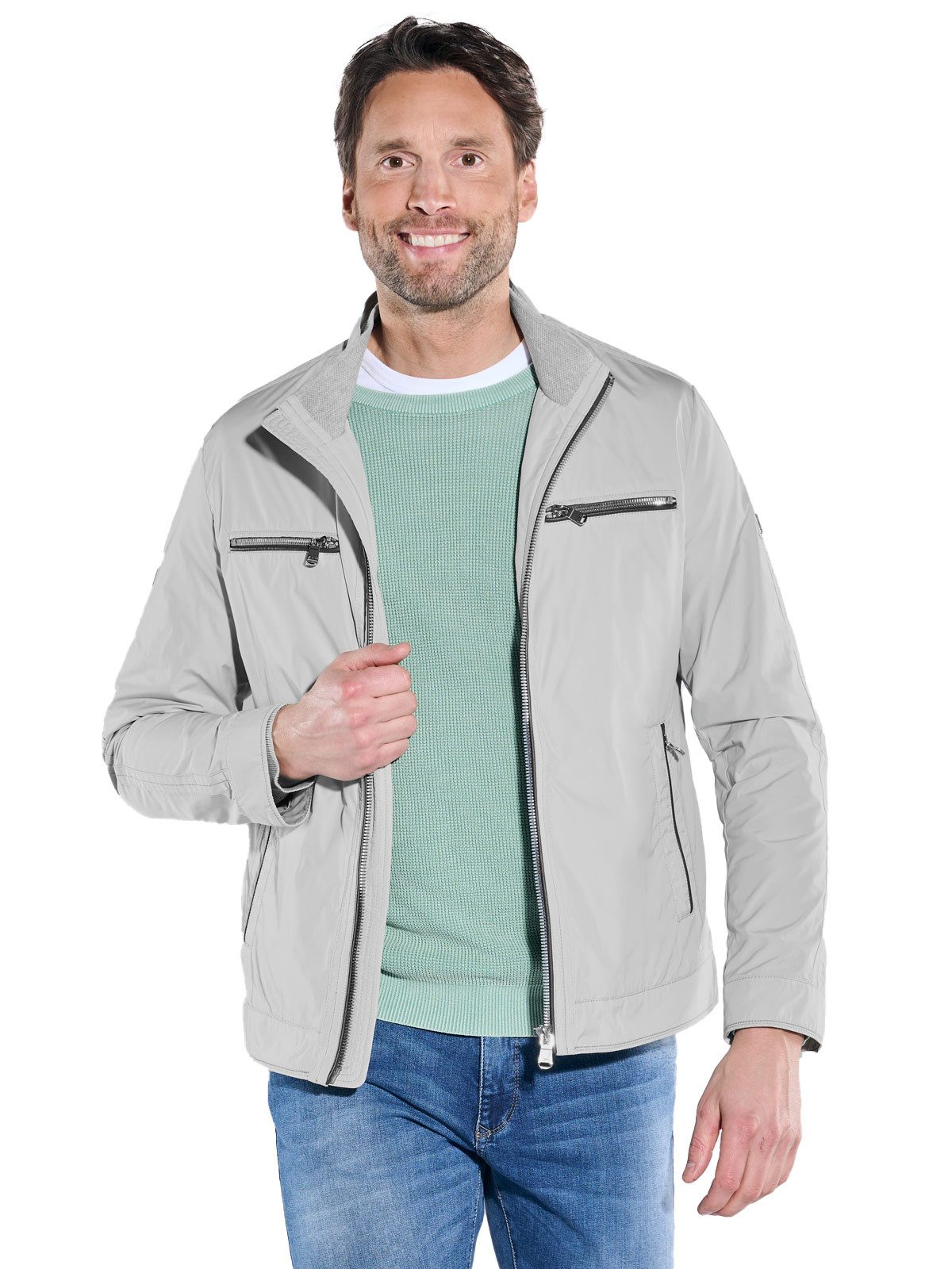 Engbers Kurzjacke Herren Blouson-Jacke mit Kontrastdetails, Naturweiss