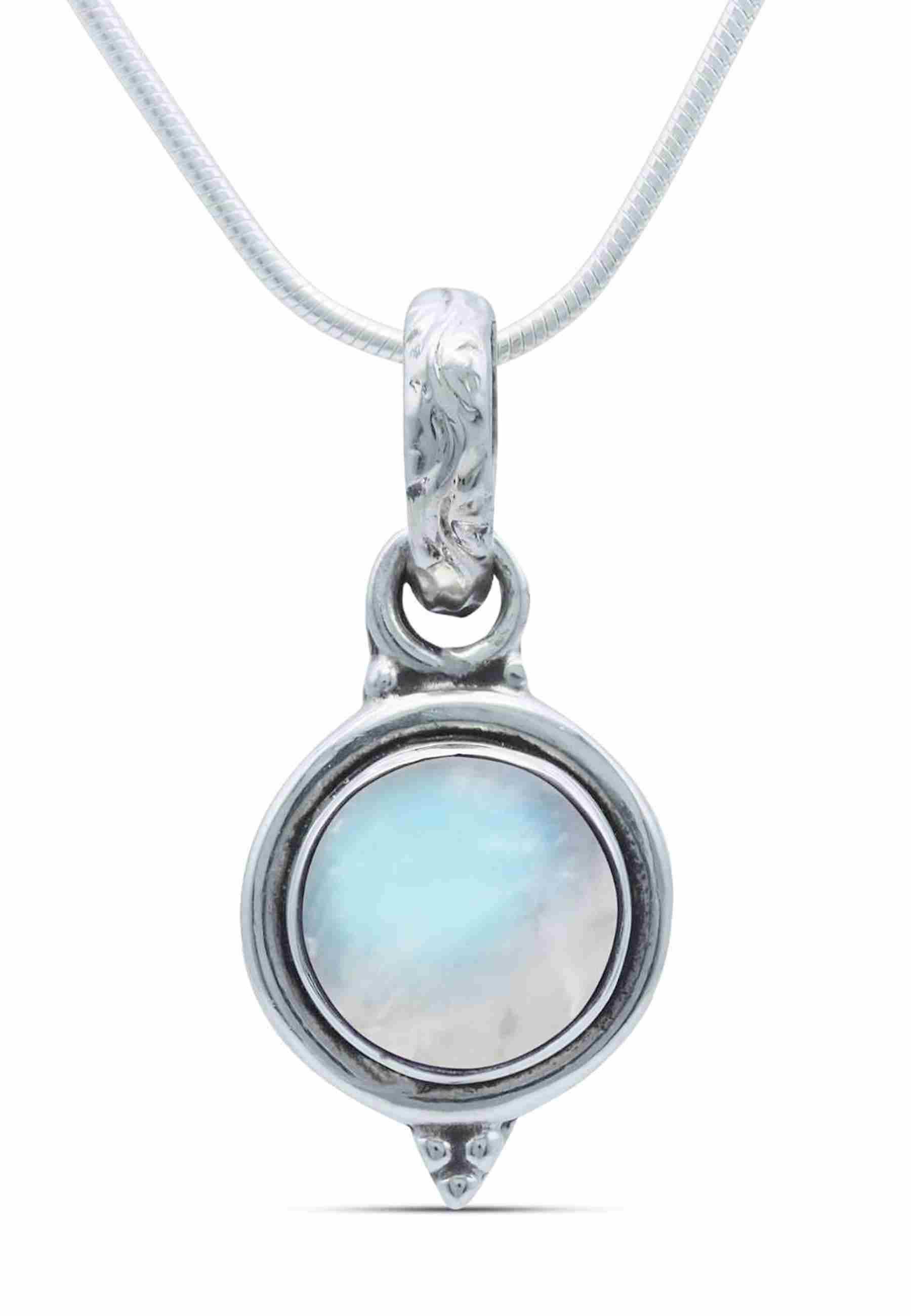mantraroma Kette mit Anhänger PIARA aus 925 Silber mit Regenbogen Mondstein günstig online kaufen