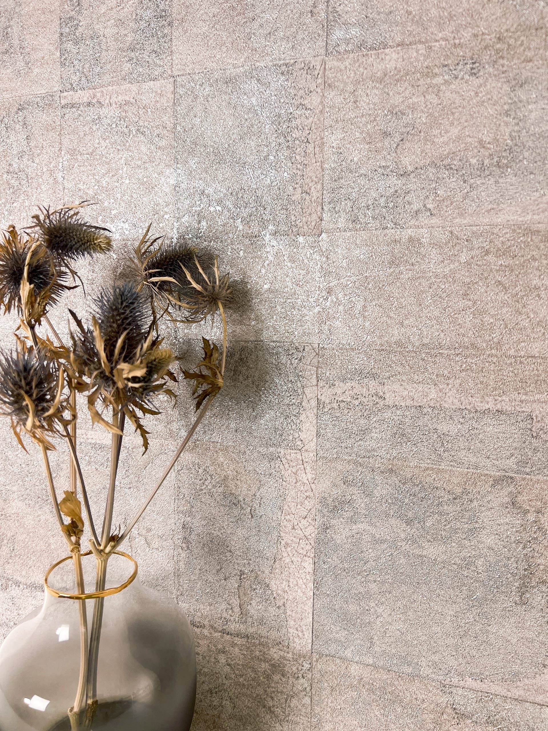 Newroom Vliestapete, Taupe Tapete Modern Quadrate günstig online kaufen