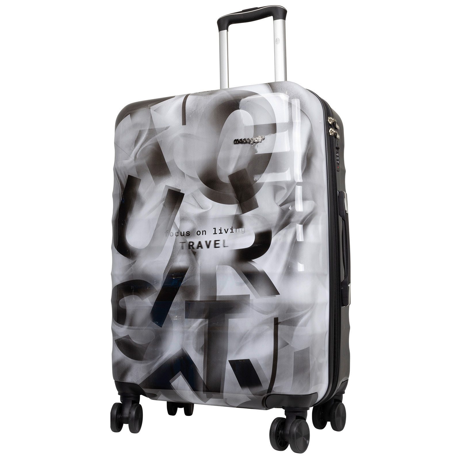 Trendyshop365 Trolley Koffer Verona, bunt, 4 Farben, 3 Größen, 4 Rollen, Polycarbonat, Doppelrollen, Graffiti Design