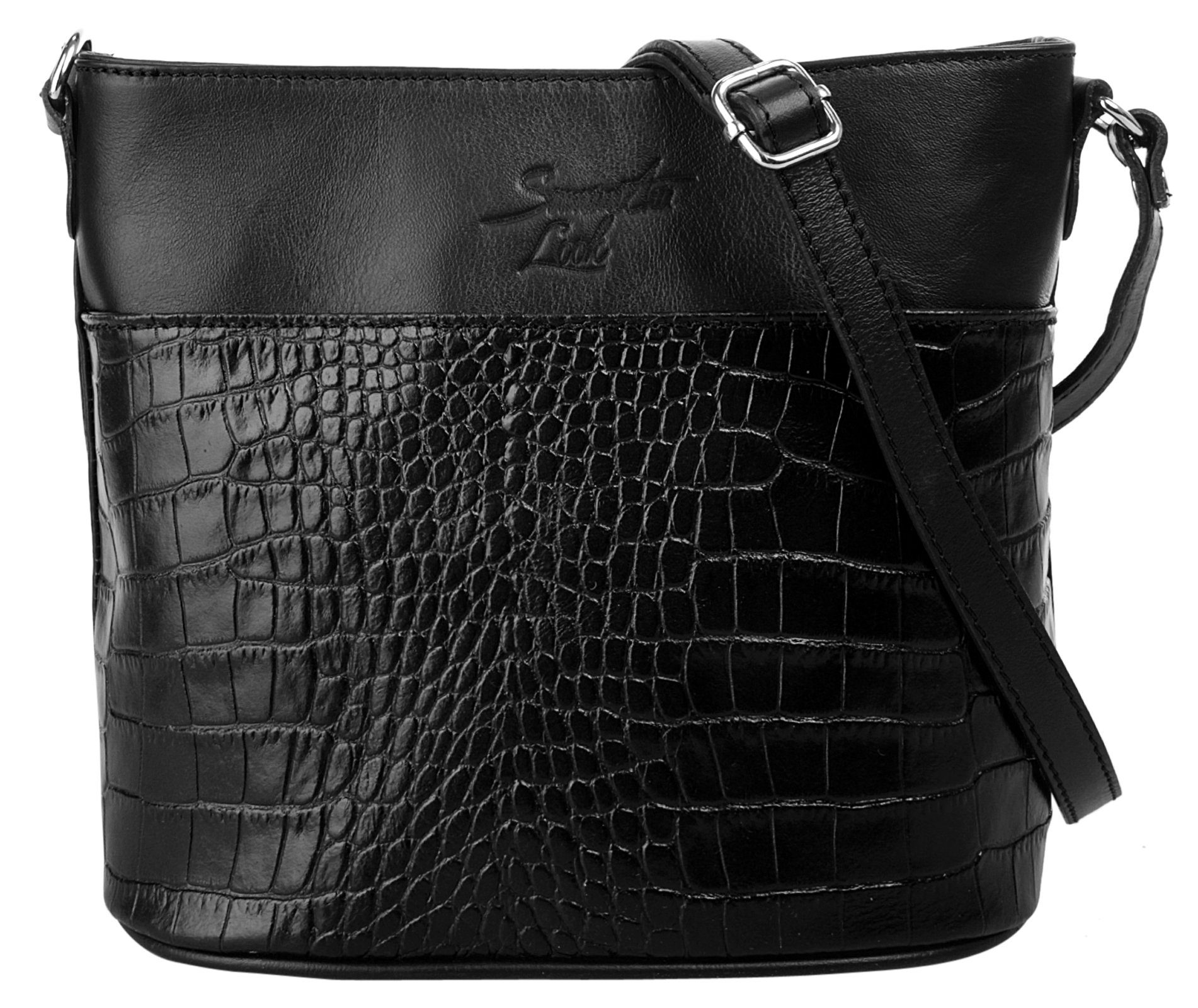 Samantha Look Umhängetasche, echt Leder, Made in Italy