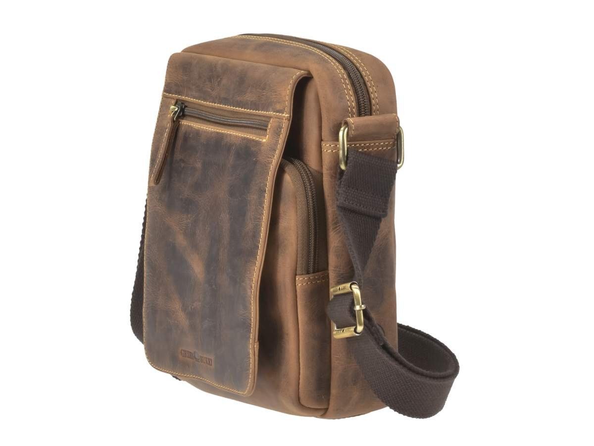 Greenburry Umhängetasche "Vintage" Leder, Schultertasche, Herrentasche 21x25cm, antik Look
