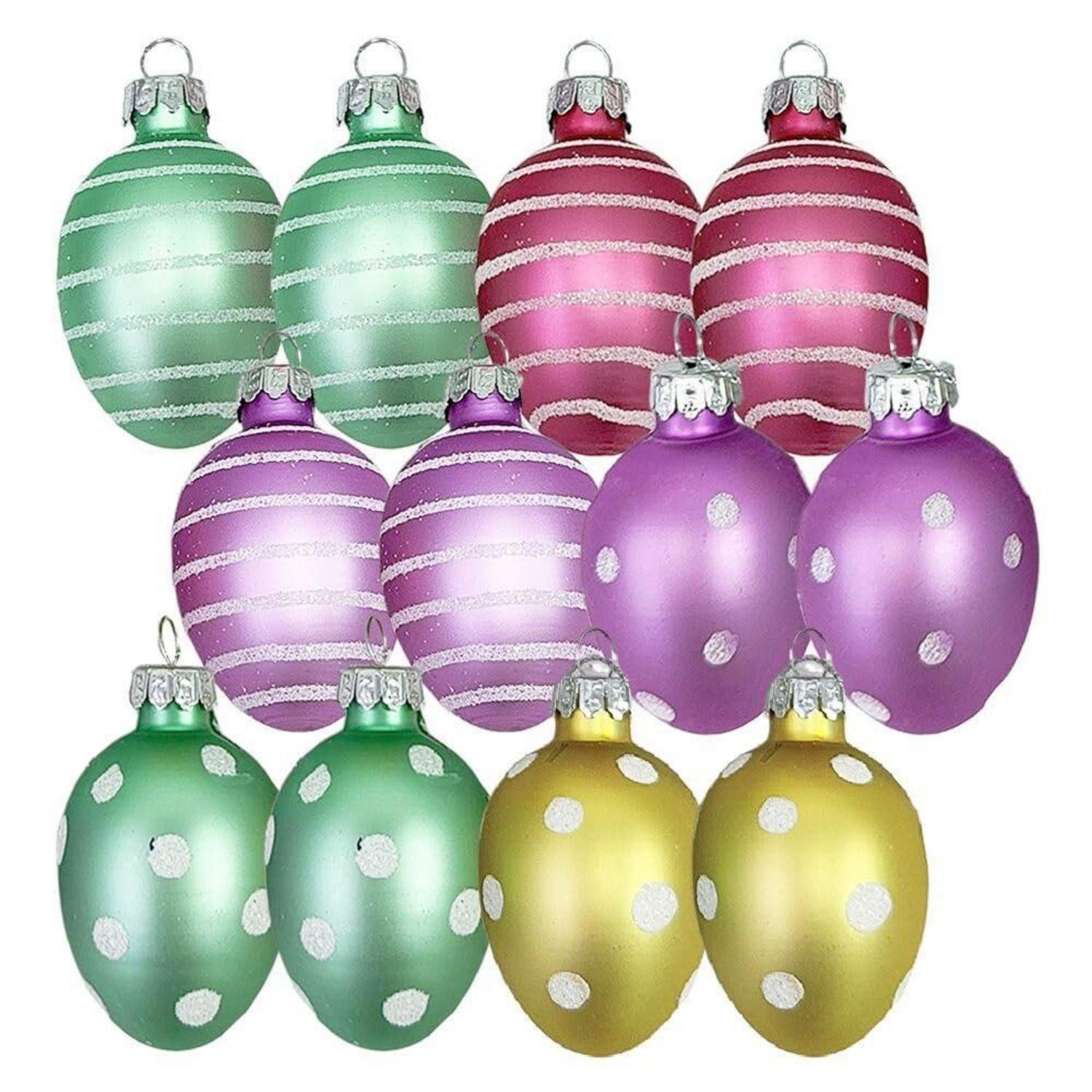 LuxusKollektion Osterei Glas Osterei Set 12 Stk. Pastell (12 St)
