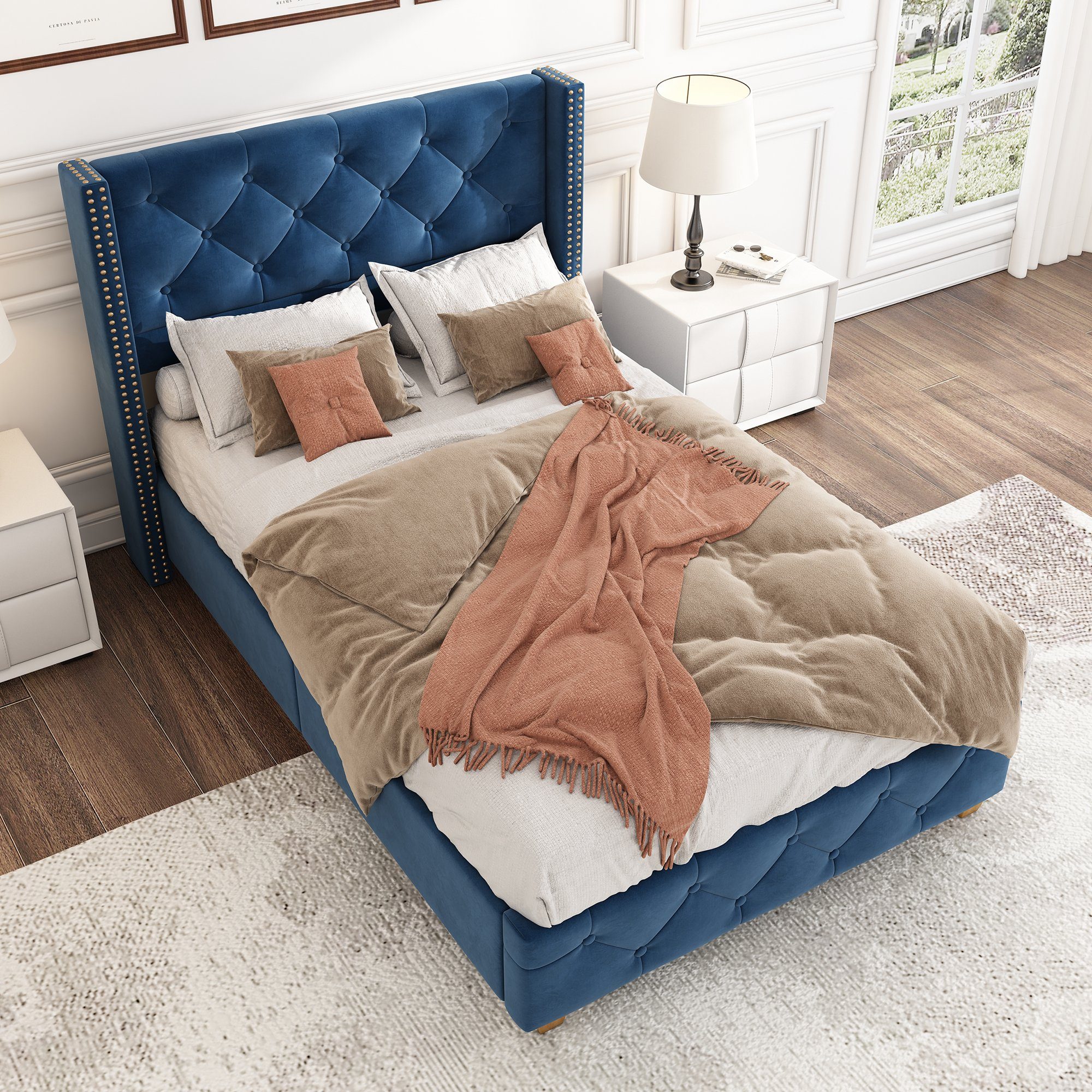 OKWISH Polsterbett Nietenpolsterung, Knopfpolsterung, (90 x günstig online kaufen