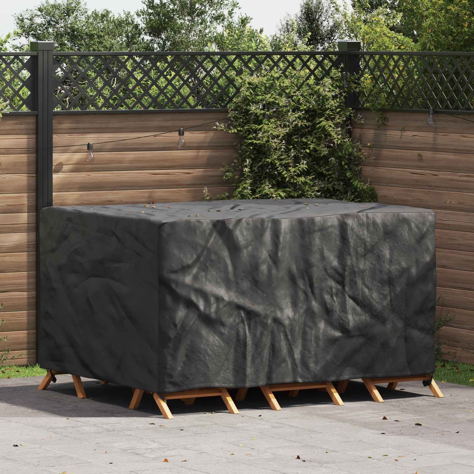 vidaXL Gartenmöbel-Schutzhülle Möbelbezug Uni Schwarz 180 x 120 x 74 cm 210D (1-St) – Bild 2 von 5