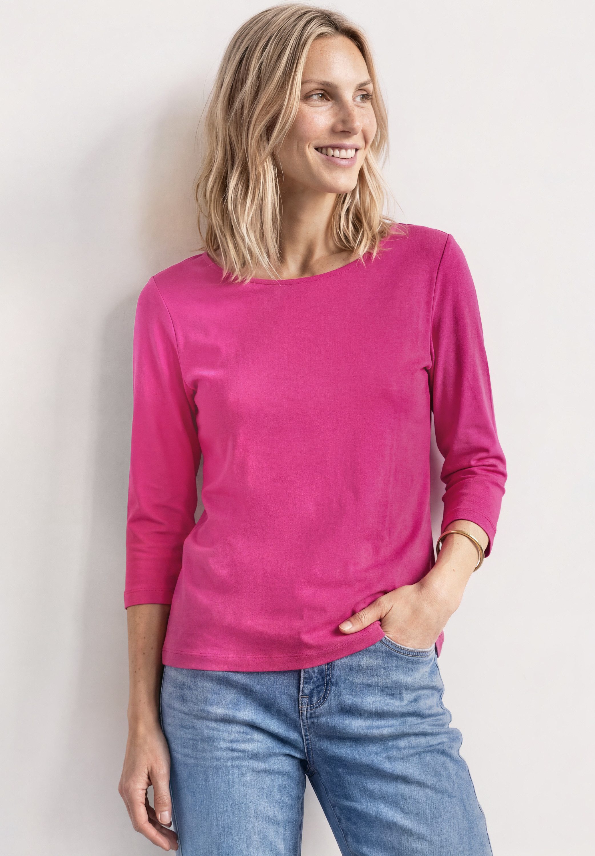 STREET ONE 3/4-Arm-Shirt mit U-Boot-Ausschnitt