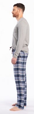 Eskimo Schlafanzug modischer Herren Schlafanzug (2 tlg) Hose Flanell Qualität