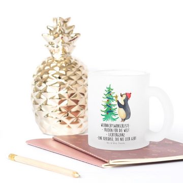 Mr. & Mrs. Panda Teeglas Pinguin Weihnachtsbaum - Transparent - Geschenk, Weihnachten, Nikolau, Premium Glas, Außerordentliches Design