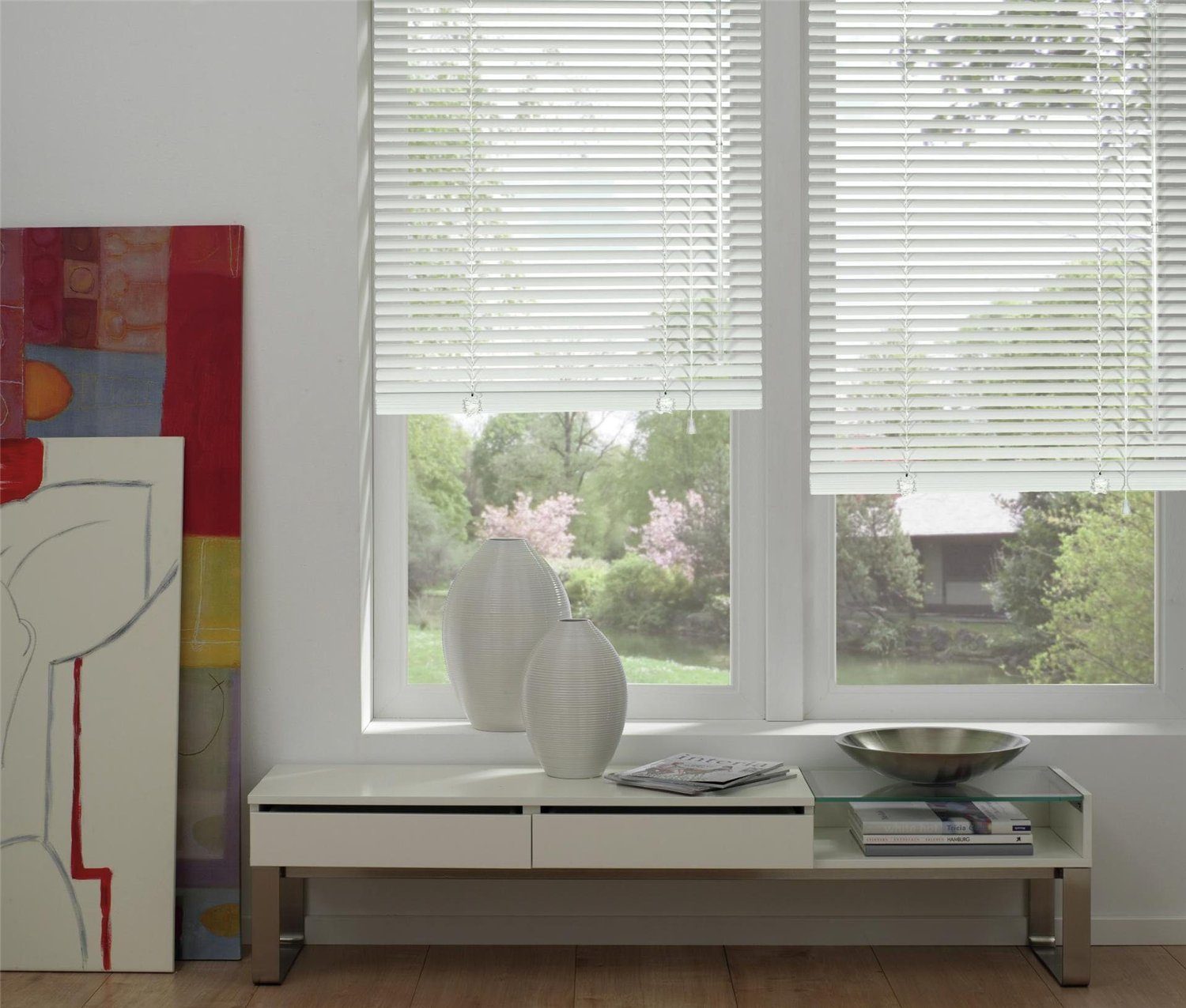 GARDINIA Jalousie Alu-Jalousie Jalousette Jalousien Alujalousie Rollo Plissee Aluminium, freihängend, Sichtschutz, Lichtschutz, Blendschutz, Wand- und Deckenmontage