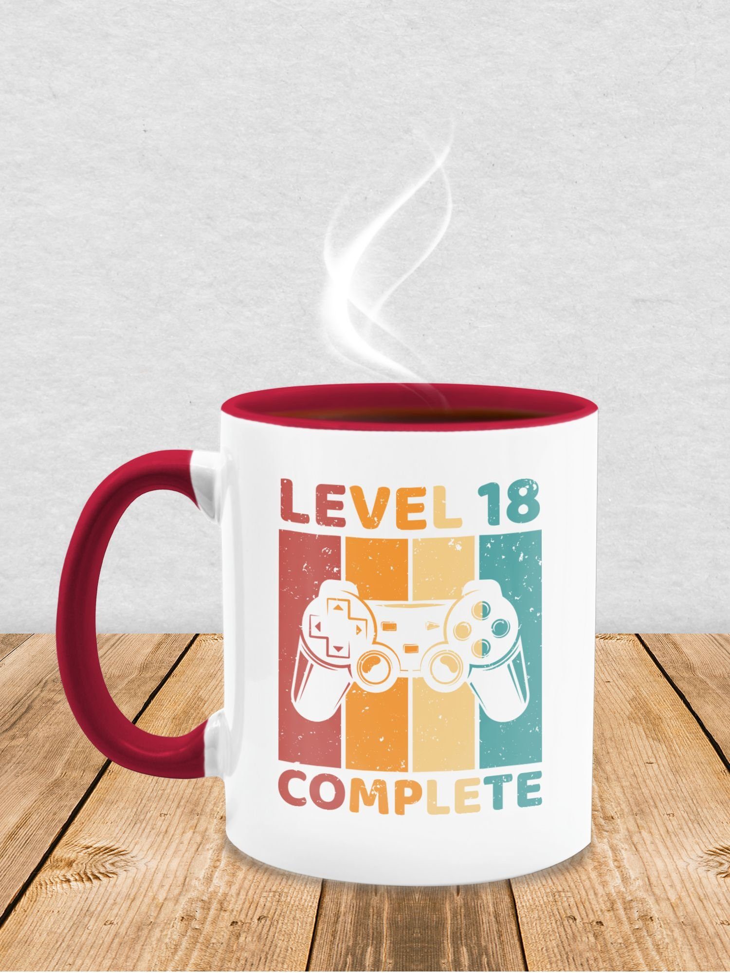 1 Bordeauxrot Geburtstag Freigeschalten Game, 18 Tasse Complete Completed 18. - - Unlocked Shirtracer 18 Tasse Level Keramik, Zocker