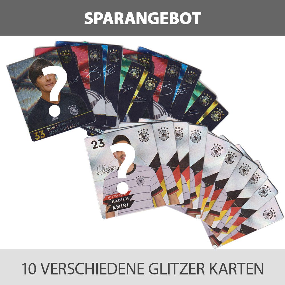 REWE Sammelkarte EM 2020 REWE + WM 2018 REWE Karten - je 10 verschiedene GLITZER Karten