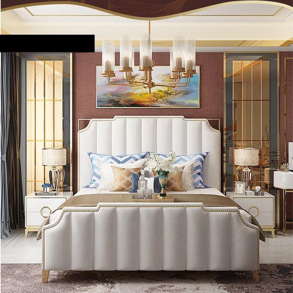 Hotel 180x200cm Bett Luxus Doppelbett Bett, Design JVmoebel Schlafzimmer