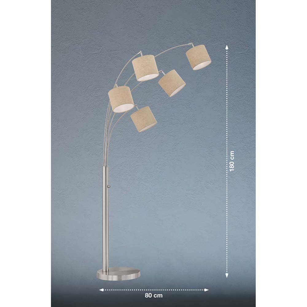 etc-shop Stehlampe, H Drehschalter Stehleuchte cm Wohnzimmerlampe 180 5-Flammig Standlampe