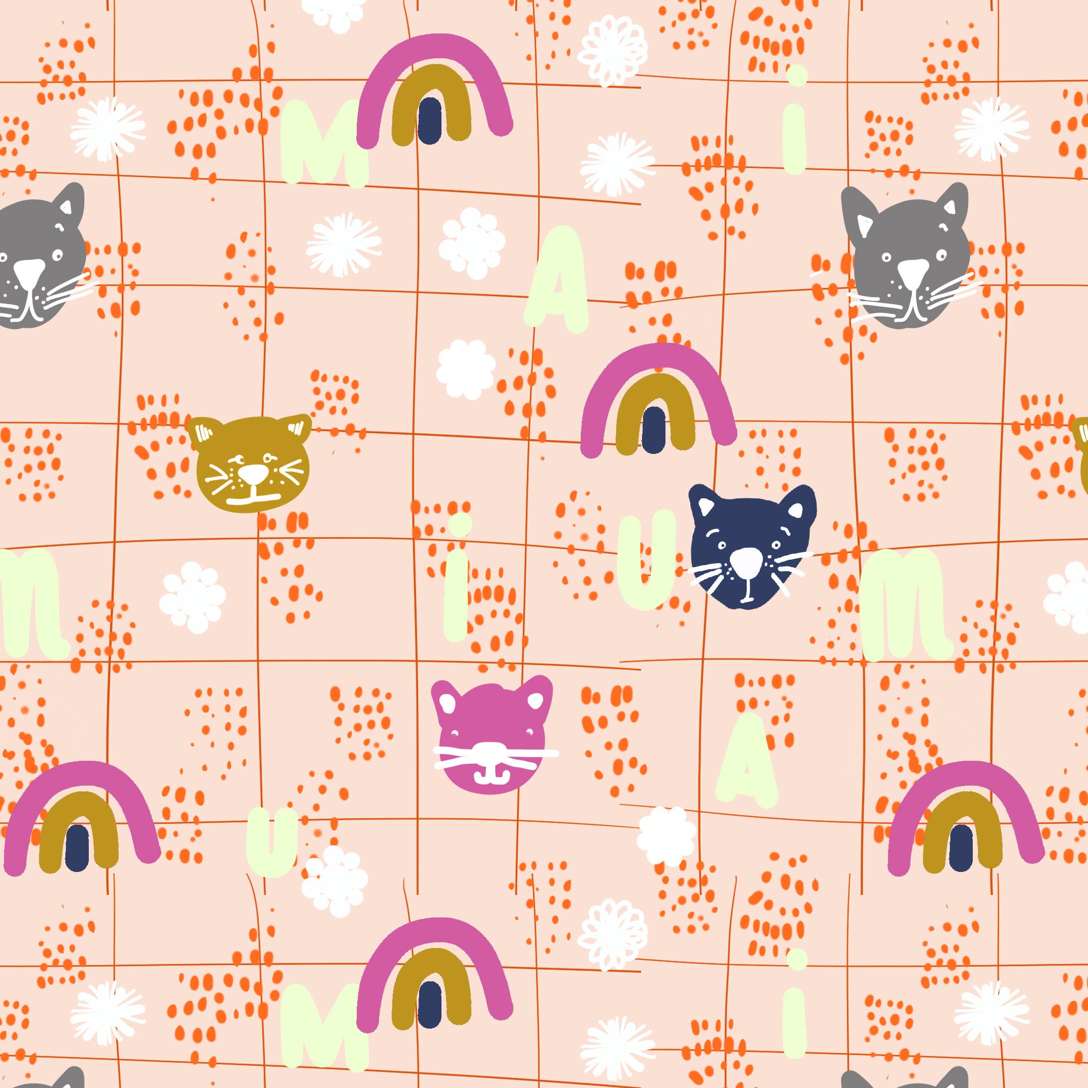 lillestoff Stoff Bio Jersey Stoff Katze, Lillestoff Sweetmiau, 19,90 EUR/m, Meterware, 50 cm x 150 cm