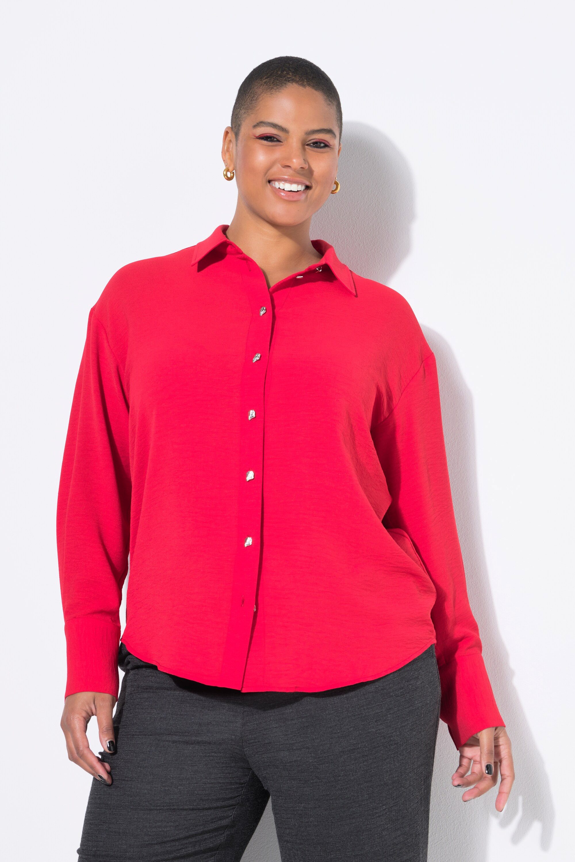 Studio Untold Hemdbluse Hemdbluse oversized Schmuckknöpfe günstig online kaufen