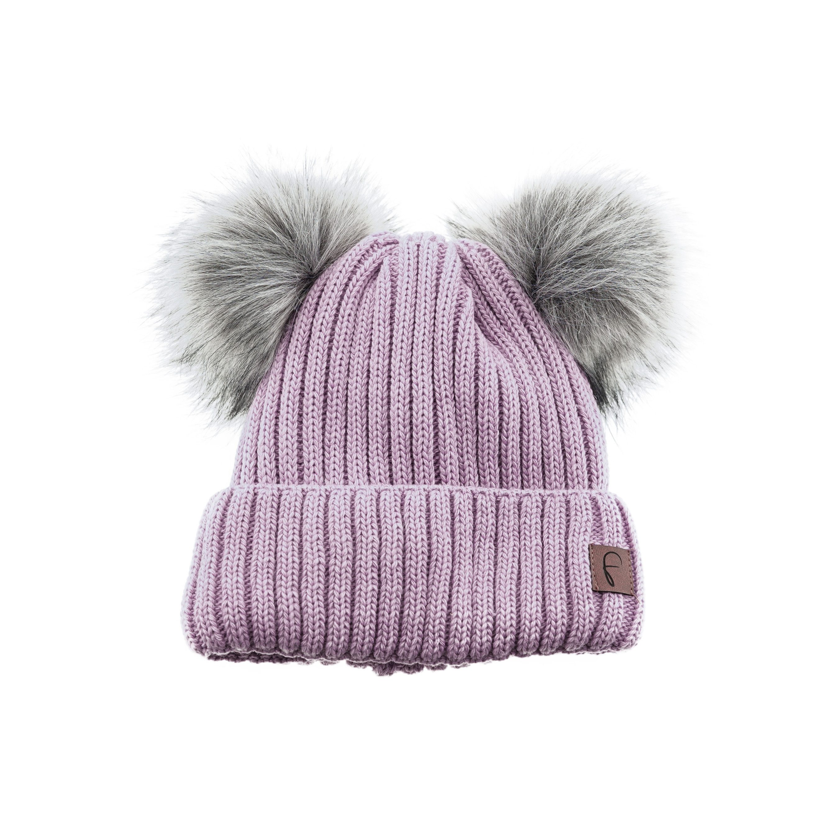 Faera Bommelmütze Wintermütze mit Doppel-Bommel mit Innenfutter ideal für K günstig online kaufen