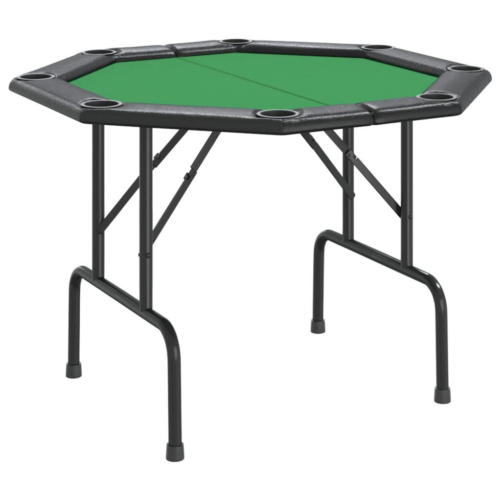 vidaXL Spieltisch Pokertisch Klappbar 8 Spieler Grün 108x108x75 cm, (1-tlg)